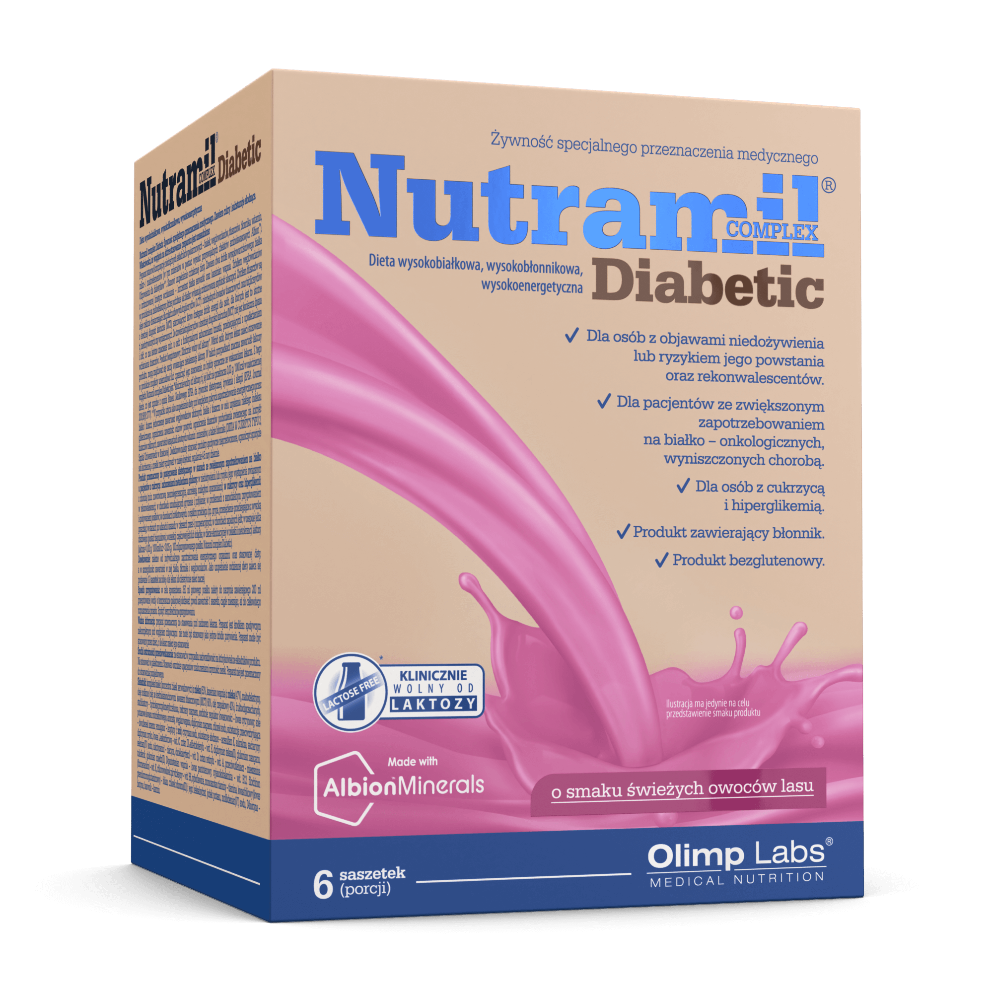 Nutramil Complex Diabetic o smaku świeżych owoców leśnych