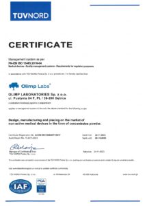Certyfikat ISO 13485