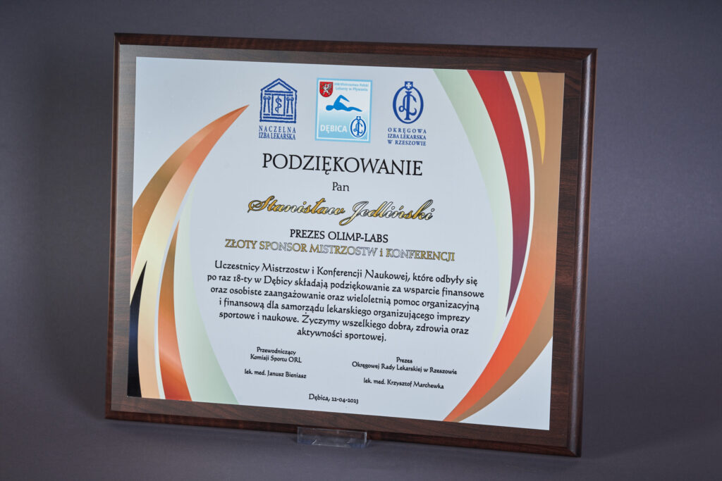 Podziękowania za sponsoring Konferencji Naukowej w Dębicy 2023r.