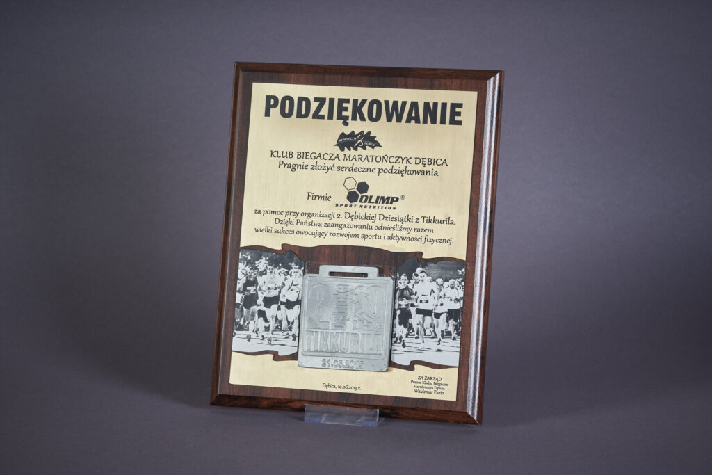 Podziękowanie za pomoc w organizacji 2 Dębickiej Dziesiątki 2015r.